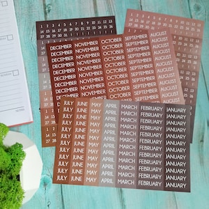 Autocollants de couverture de date, autocollants de nom de mois, pack d'autocollants de dates, couvertures de date, autocollants de date, autocollants de petites dates, autocollants de nombre