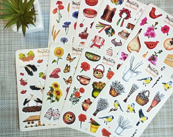 Ukrainian Folk Art Sticker Set – Planner Scrapbook Stickers