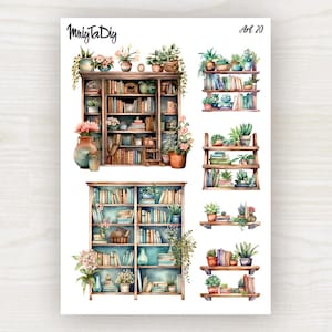 Stickerbogen – Kunst 20. Lesung, Bücher, Bullet-Journal Aufkleber, Planer-Aufkleber, Scrapbook-Aufkleber, Aquarell-Aufkleber, Kunst-Aufkleber