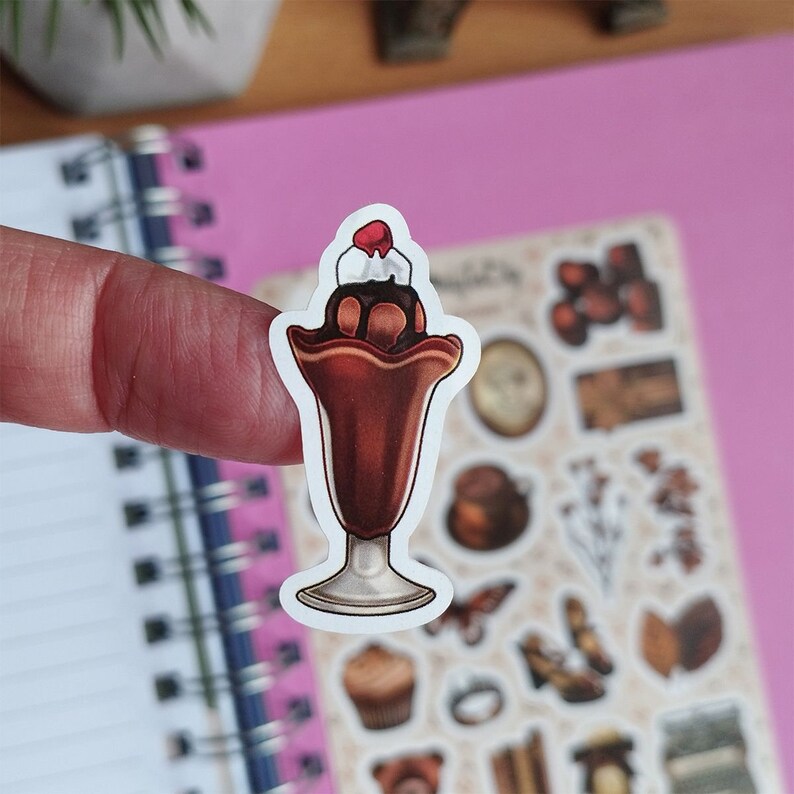 Brown Aesthetic Stickers – Cozy Chocolate Sticker Sheet for Journaling, Scrapbooking, Planner and Bullet Journal image 5