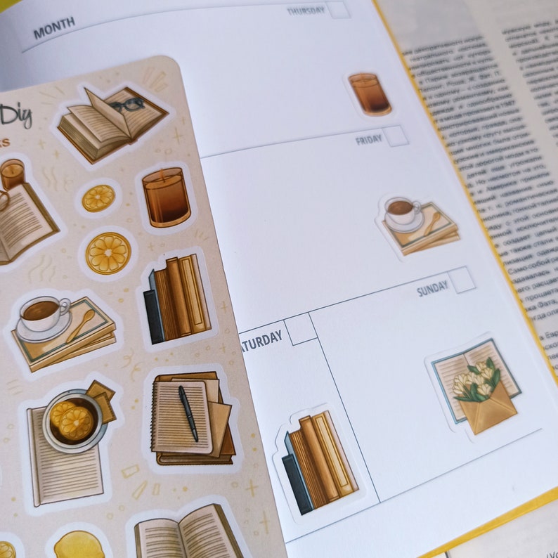 Sticker Sheet Books. Bullet Journal Stickers Planner Etsy