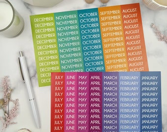Month & Date Stickers for Bullet Journal, Planner Stickers