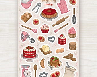 Feuille d'autocollants : cuisine cosy. Agenda, Scrapbooking, Stickers de journalisation