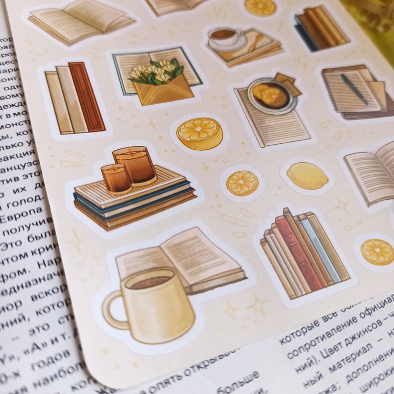 Sticker Sheet Books. Bullet Journal Stickers Planner Etsy