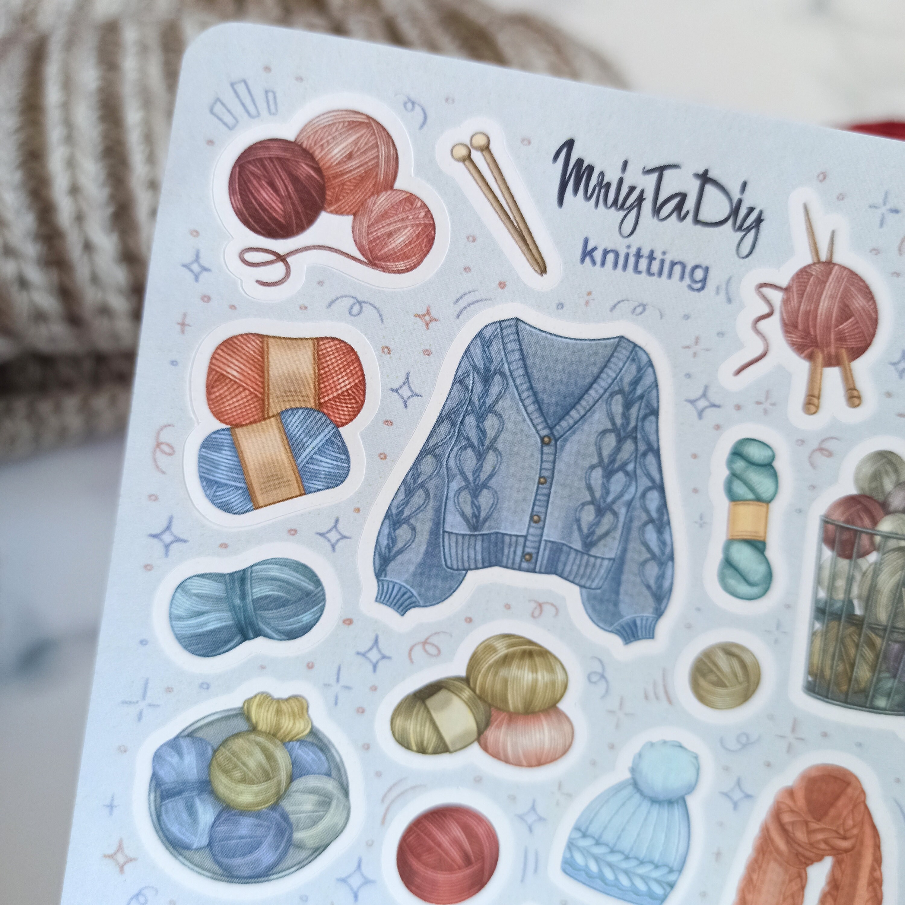 Sticker Sheet Knitting. Bullet Journal Stickers Planner Etsy