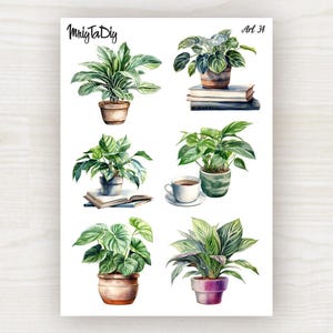 Sticker Sheet – Art 34. Bullet Journal Stickers, Planner Stickers, Scrapbook Stickers, Plants, Greenery, Watercolor Stickers
