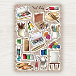 Sticker Sheet – Art. Bullet Journal Stickers, Planner Stickers, Scrapbook Stickers, Art, Painting, Drawing