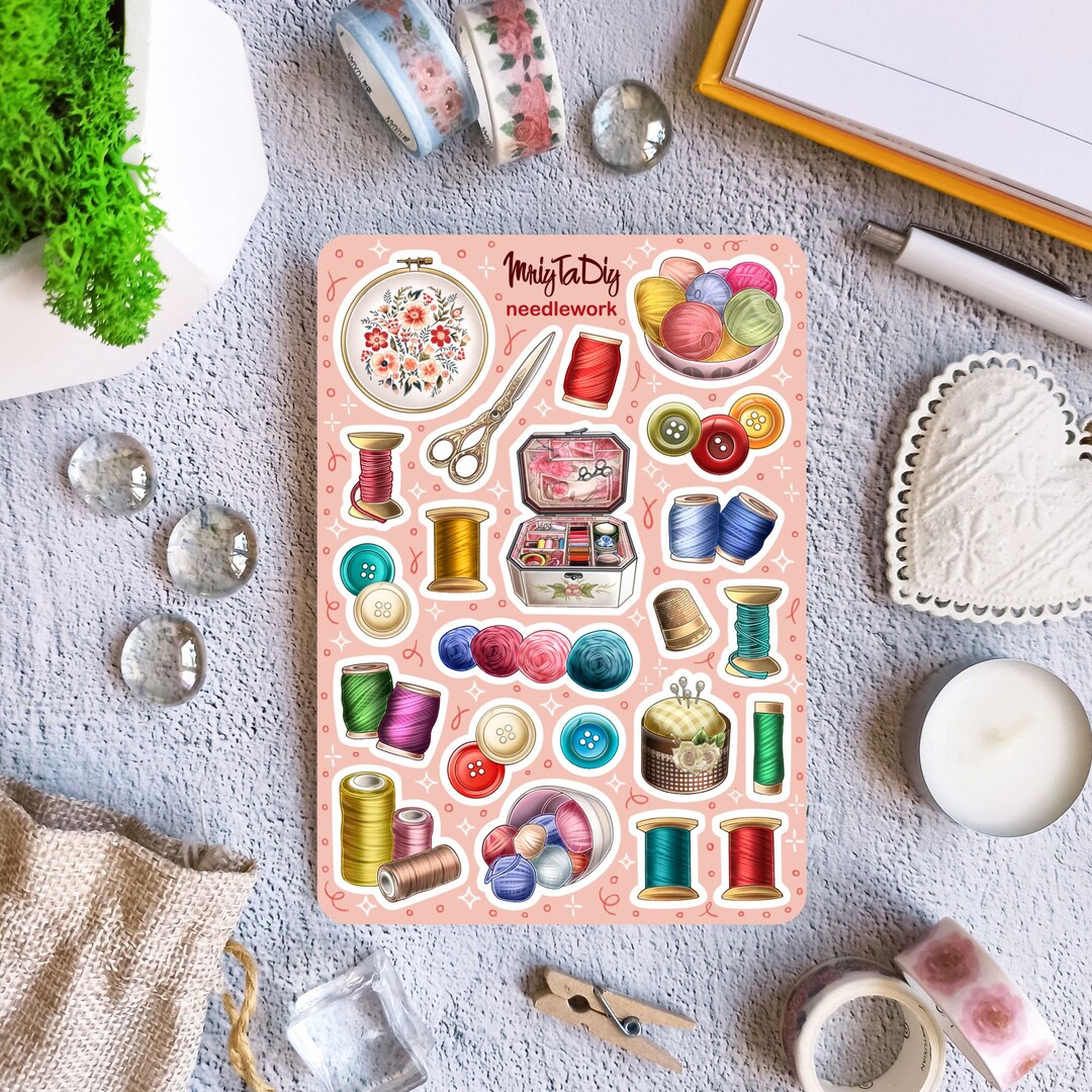 Sticker Sheet Needlework. Bullet Journal Stickers Planner Etsy