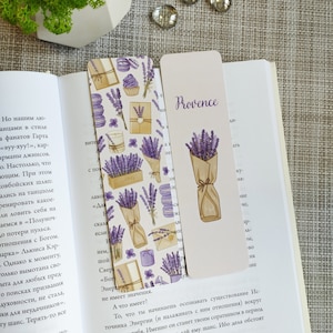 Marcador de Provenza / Impreso a doble cara hecho a mano, Marcadores de cartón, Marcadores acogedores, Regalos librescos, Regalo de los amantes del libro, Marcador de arte acogedor
