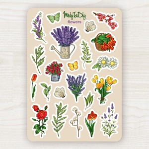 Sticker Sheet – Flowers. Bullet Journal Stickers, Planner Stickers, Scrapbook Stickers, Floral Sticker, Flower Sticker