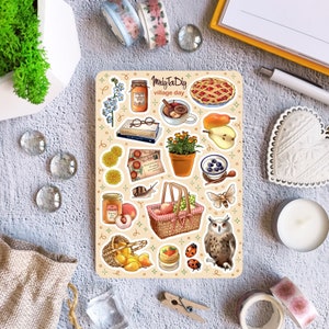 Foglio adesivi – Festa del villaggio. Adesivi Bullet Journal, Adesivi Planner, Adesivi Scrapbook