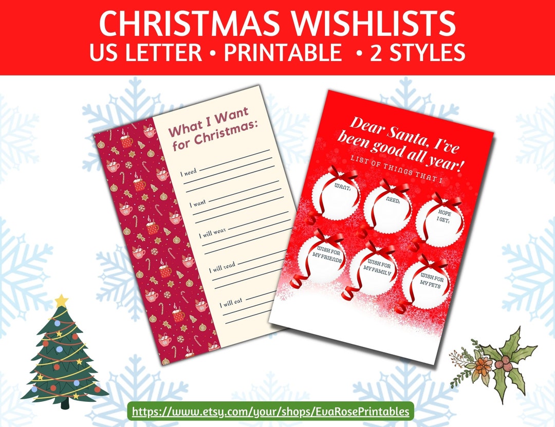 Christmas Wish List Printable Christmas Wishlist for Adults - Etsy