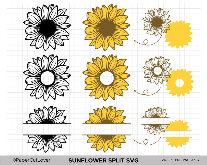 Free Free 146 Sunflower Split Monogram Svg Free SVG PNG EPS DXF File