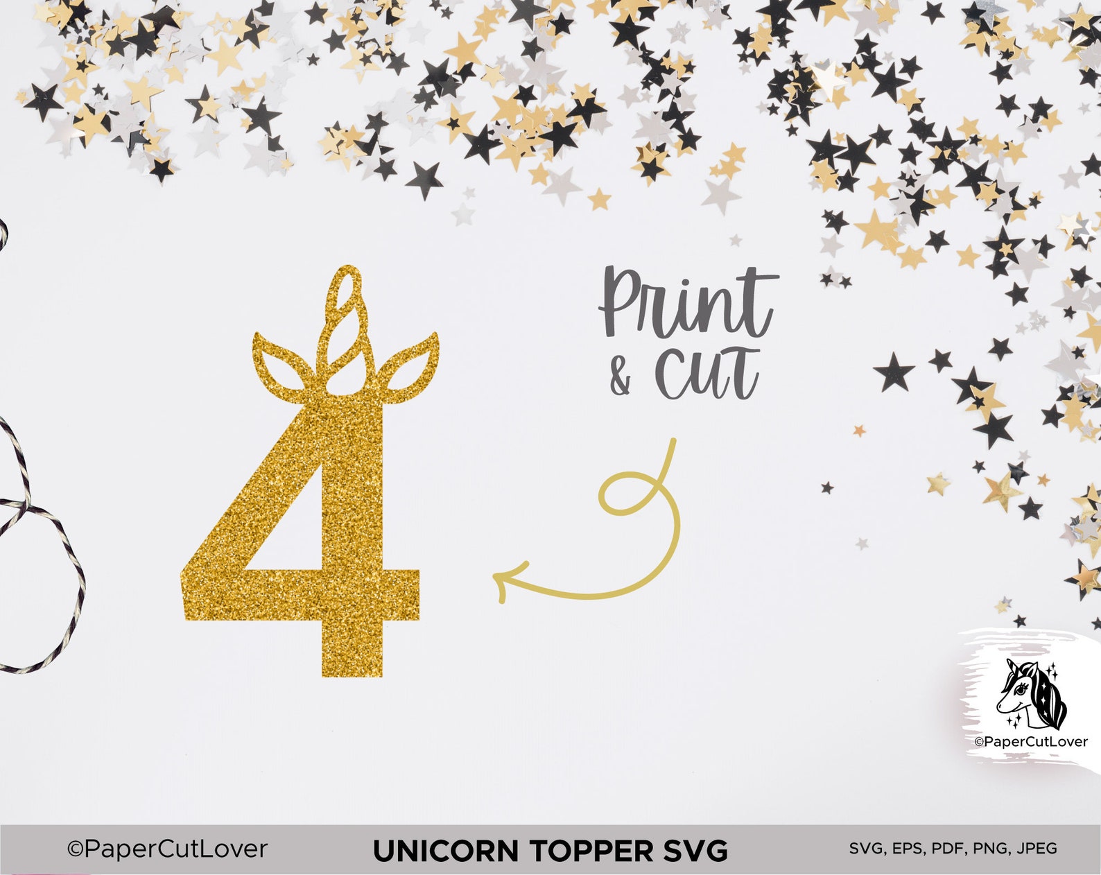 Download 4th Birthday Unicorn Horn Svg Girl Birthday Cake Topper ...