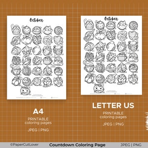 October Countdown Coloring Page | Printable Calendar to Color ...