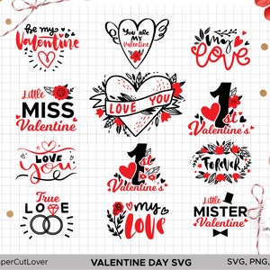 Valentine’s Svg, Valentine’s Day Svg, Love You My Love Svg, Little Miss Mister Valentine Svg Bundle
