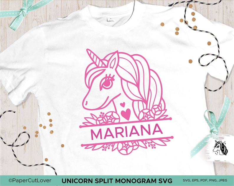 Download Unicorn Split Monogram Frame SVG Cute Unicorn Monogram SVG ...