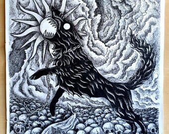 Norse Wolf Art Print Etsy
