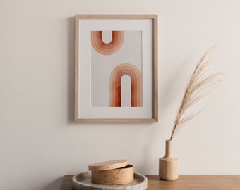 Rust Arch Rainbow, Boho Mid Century Wall Art Arch Print, Neutrale Abstracte Geometrische Digitale download Prints,