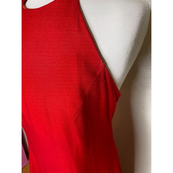 Vintage 90s Y2K Sexy Red High Neck Cross Back Max… - image 6