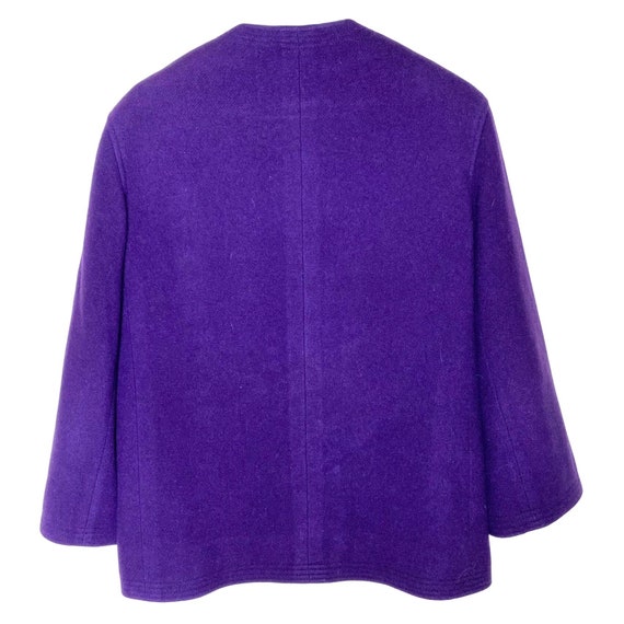 Vintage Jaeger Purple Wool Open Front Structured … - image 2