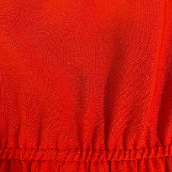 Vintage 70s 80s Handmade Red Sleeveless Apron Sun… - image 4