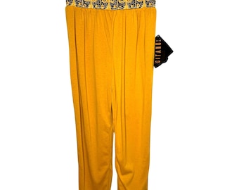 Vintage 90s NWT Gitano Goldenrod Yellow Harem Pants, Elastic Band, Size Medium