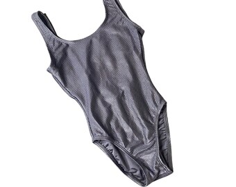 Vintage des années 80 des années 90 Catalina noir côtelé haut débardeur maillot de bain body maillot de bain une pièce
