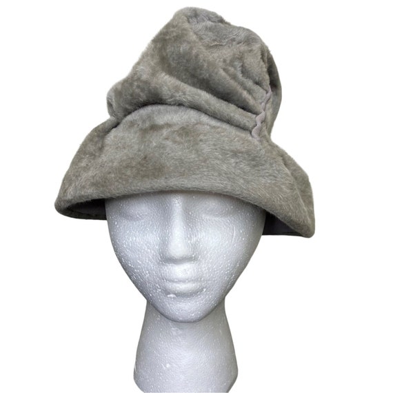 Vintage 50s Gray Faux Fur Musketeer Austrian Hiki… - image 5