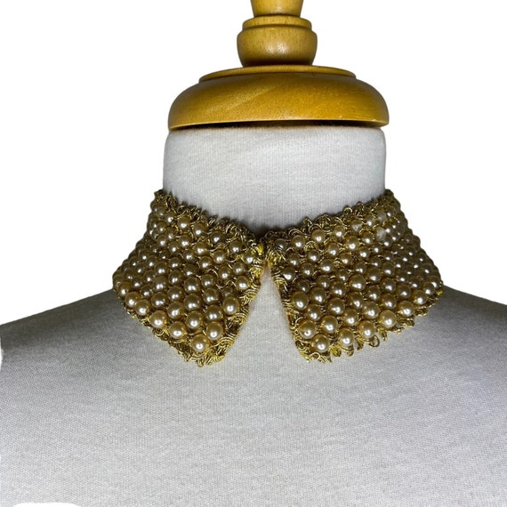 Vintage 50s 60s Faux Pearl Collar Necklace, Costu… - image 2