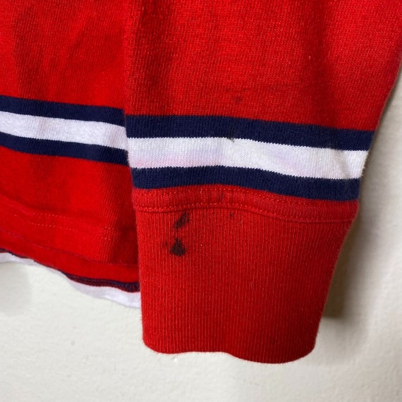 Vintage 90s Y2K Express Red Striped Long Sleeve R… - image 5