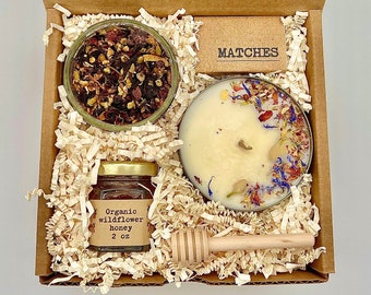 Organic tea gift set | gift box with fruit tea set | tea gift box for women | gift for men | long distance gift | birthday gift | loose leaf
