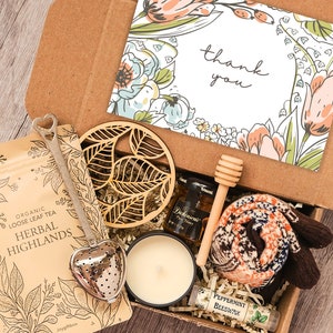 Thank You Gift Basket, Thank You Gifts for Women, Thank You Gift Box For Friend, Thank You Gift Coworker Spa Gift Basket,  tea gift box