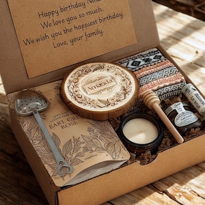 Personalized birthday gift for women, tea gift set, self care package for her, thank you gift for her, hygge gift box, best friend gift box