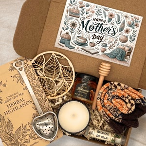Mother’s Day gift box for grandma, Tea gift box for mom, long distance gifts, tea gift baskets, self care package for her, hygge gift box