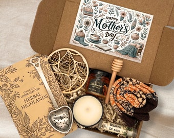 Mother’s Day gift box for grandma, Tea gift box for mom, long distance gifts, tea gift baskets, self care package for her, hygge gift box