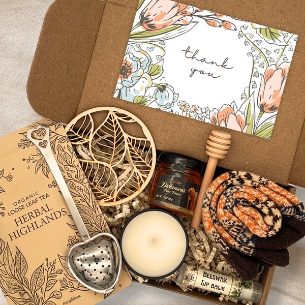 Thank You Gift Basket, Thank You Gifts for Women, Thank You Gift Box For Friend, Thank You Gift Coworker Spa Gift Basket,  tea gift box