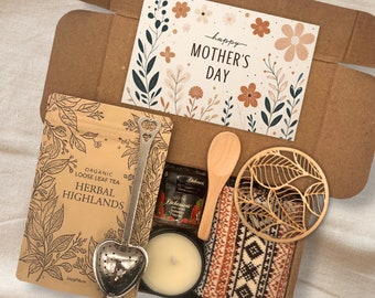 Mother's day personalized tea gift set for women, custom gift for her, self care kit, gift for mom, hygge gift box, gift basket for sister