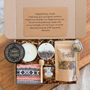 Birthday Tea Gift Box, Personalized Self Care Package for Friend