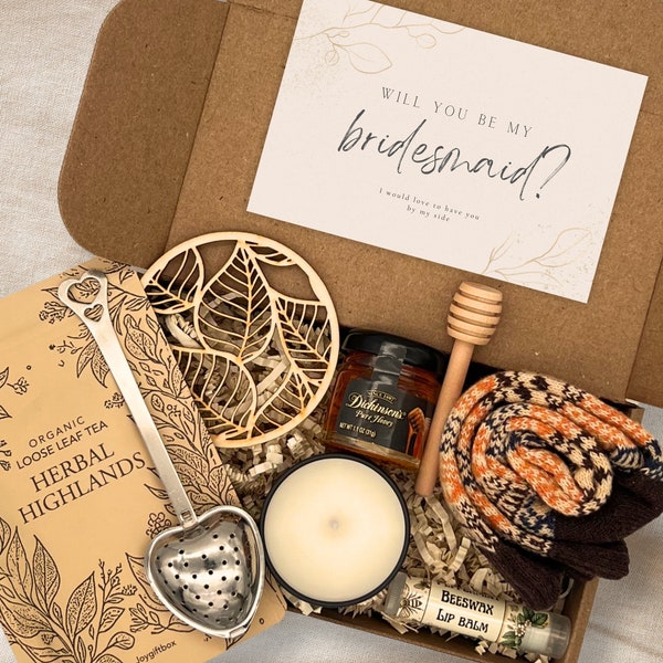 Bridesmaid Proposal Box Personalized Gift Spa gift box for women Will You Be My Bridesmaid Box tea gift Set