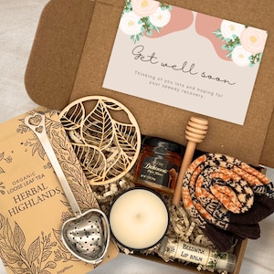 Get well soon care package for women, Thinking Of You, Sympathy, Surgery Recovery, spa gift box for women, loose leaf tea gift box