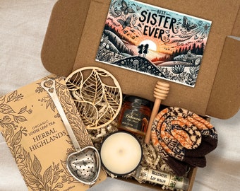 Personalized Sister gift from sister, gift for sister, long distance birthday gift, big sister gift, sister in law gift set, hygge gift box