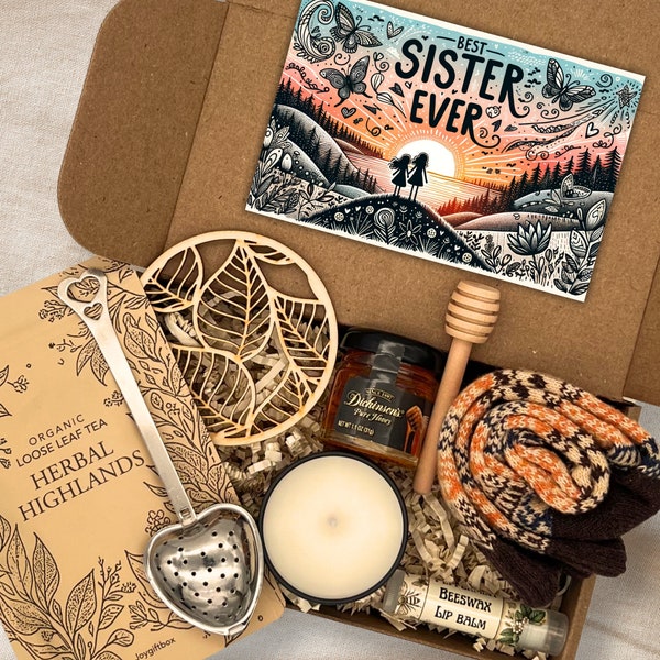 Personalized Sister gift from sister, gift for sister, long distance birthday gift, big sister gift, sister in law gift set, hygge gift box