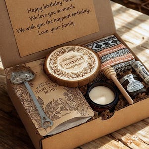 Organic tea gift set | tea gift box with candle | tea gift box for women | friendship gift | long distance gift | birthday gift | loose leaf