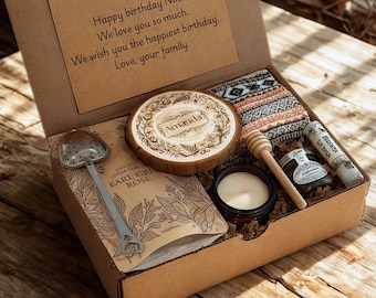 Organic tea gift set | tea gift box with candle | tea gift box for women | friendship gift | long distance gift | birthday gift | loose leaf