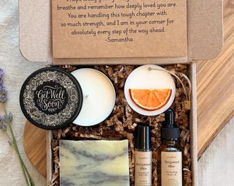 Get Well Soon Self Care Package for Women - Handmade Spa Gift Box