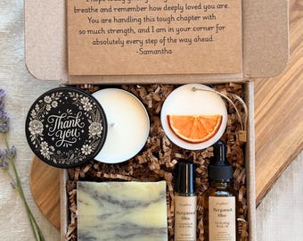 Coworker Spa Gift Box: Personalized Corporate Self-Care Set with Candle and Soap