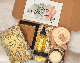 70th birthday gift woman, birthday gift box, spa gift box, spa gift basket, spa gift set, organic spa gift set, self care gift box for women