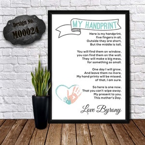 Handgemachtes personalisiertes Happy Mother es Day Gedicht - Mama Gedicht, Andenken und unvergessliches Geschenk von Kindern bis Dar Mom