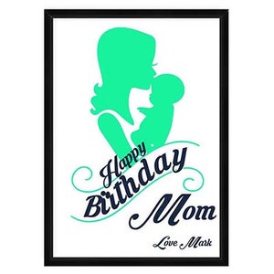Presente de feliz aniversário para mamãe, pôster impresso para aniversário, um presente inesquecível de filho, filha, netos para mamãe, mamãe, mamãe, madrasta